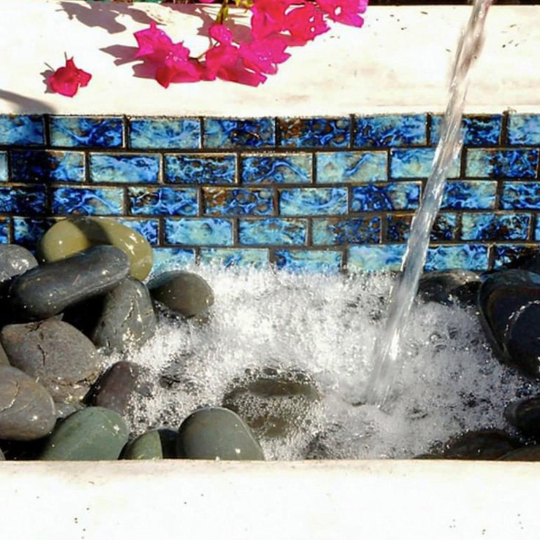 Blue Blend, 1-1/8" x 2-1/4" | LICATA-71 | Fujiwa Porcelain Pool Tile