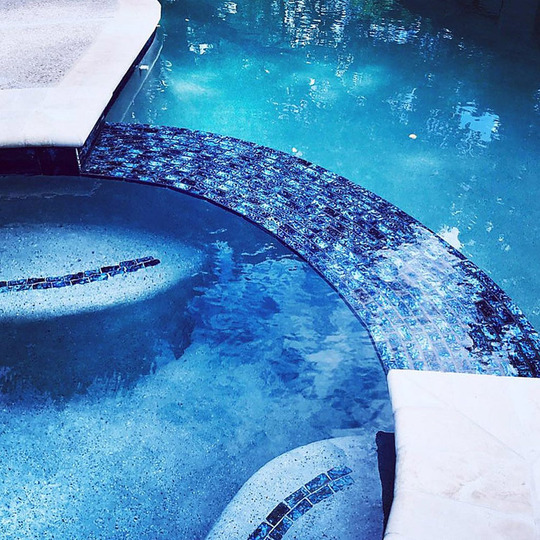 Blue Blend, 1-1/8" x 2-1/4" | LICATA-71 | Fujiwa Porcelain Pool Tile