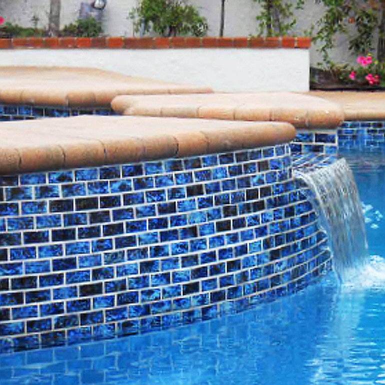 Blue Blend, 1-1/8" x 2-1/4" | LICATA-71 | Fujiwa Porcelain Pool Tile