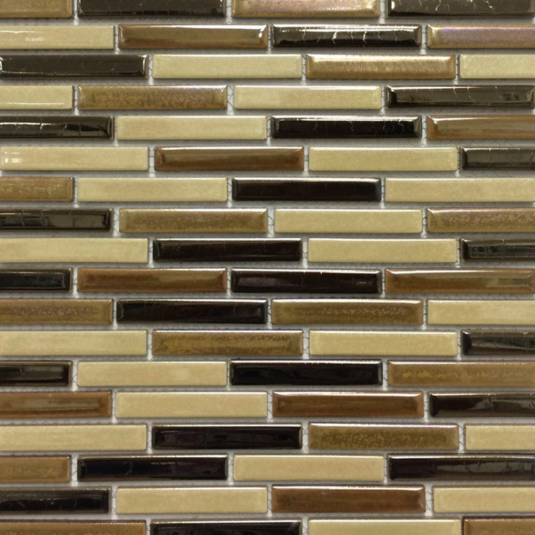 LOMBO-883 - Sepia, 1/2" x 3-1/4" - Porcelain Pool Tile - Fujiwa