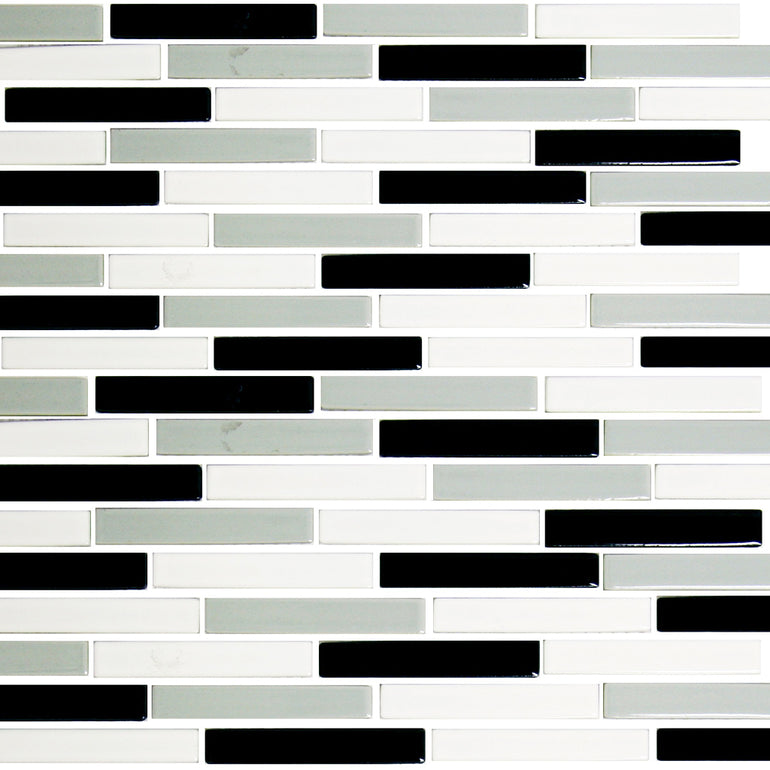 White-Gray-Black, 1/2" x 3-1/4" | LOMBO-885 | Porcelain Pool Tile