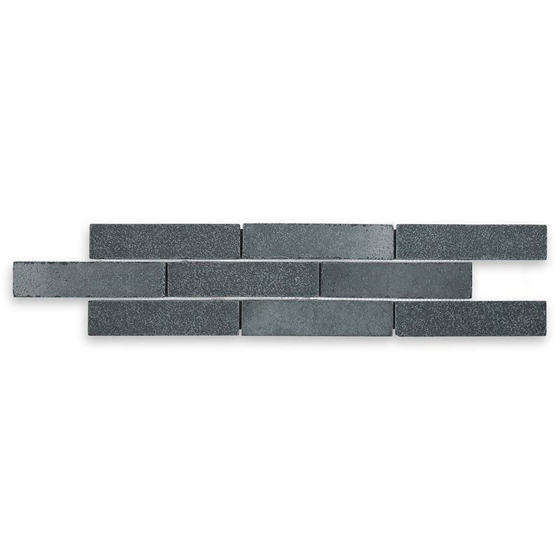 Lime Black, 2" x 8" Thin Brick | LIMLIMBLK0208T | Stone Tile