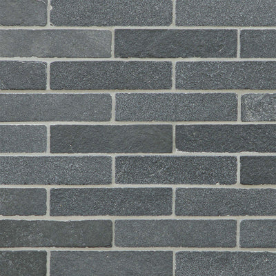 Lime Black, 2" x 8" Thin Brick | LIMLIMBLK0208T | Stone Tile