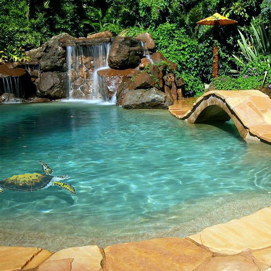 Loggerhead Turtle CC w/Shadow | LT8-18/SH | Pool Mosaic by AquaBlu Mosaics