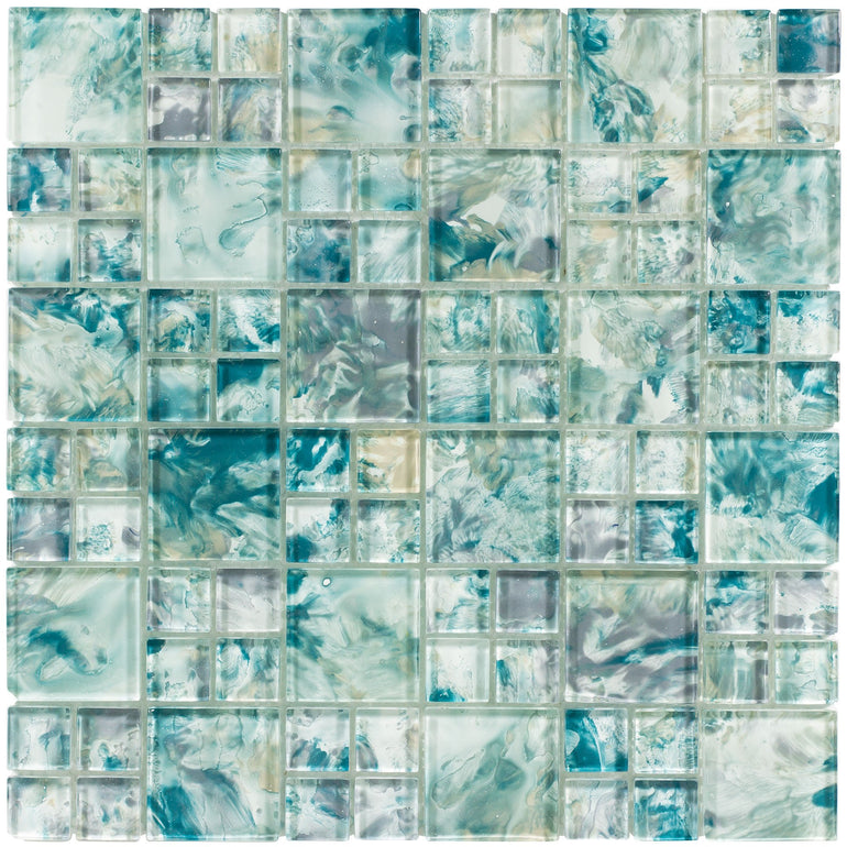 MA103TURQ1212 Turquoise, Mixed - Glass Tile
