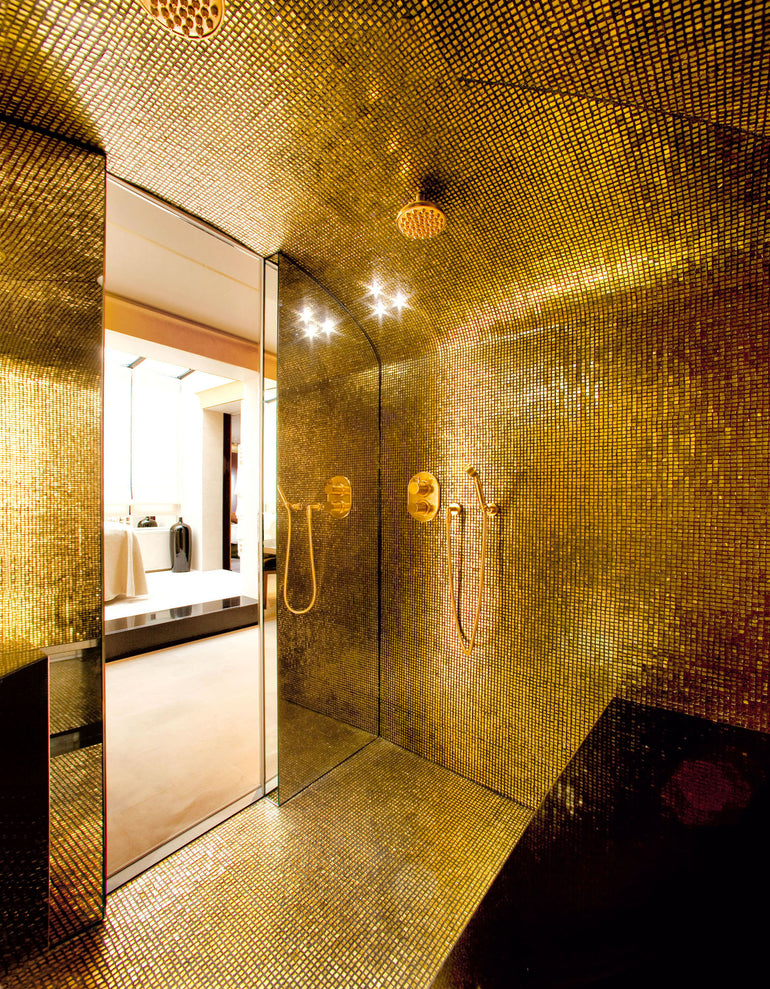 Precious (24K Yellow Gold), 3/4" x 3/4" - Glass Tile