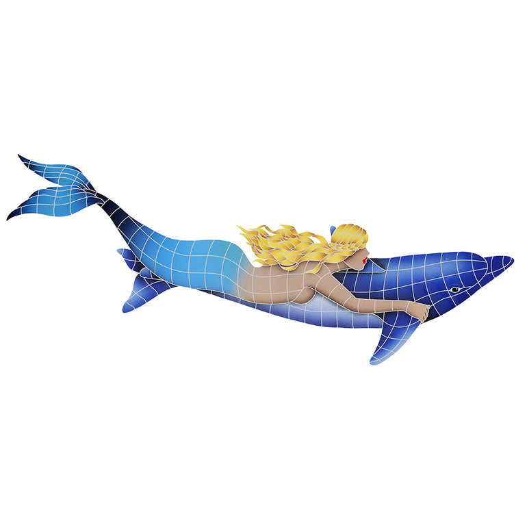 Mermaid & Dolphin Pool Mosaic | MDOBLUL | Artistry in Mosaics