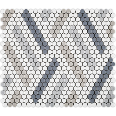 Retro, Hexagon Mosaic Tile | GLSGEOMISSRETR | Geometro Glass Tile