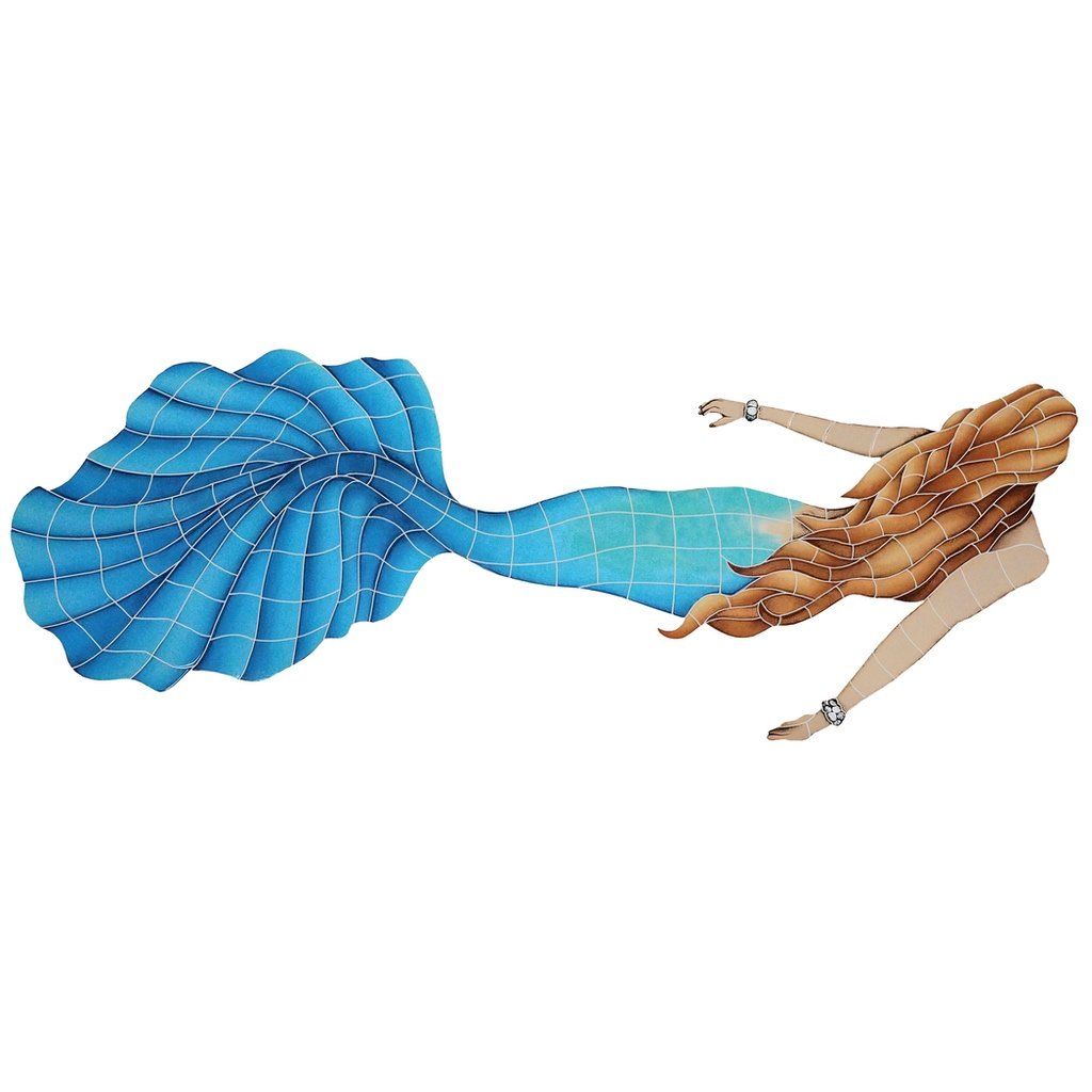 Swimming Mermaid Pool Mosaic | MSWBLUL | Artistry in Mosaics