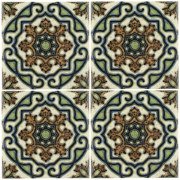 Maioliche 11, 6" x 6" Porcelain Pool Tile | CVLMAIOLICHE11 | Aquatica