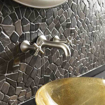 Stone Mosaics - Maluku Black - Flat Stone Pebble Tile