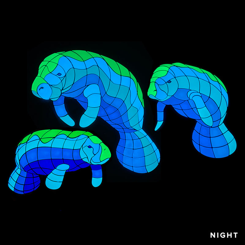 Manatee Family | MANA-FAM | Glow in the Dark Pool Mosaics