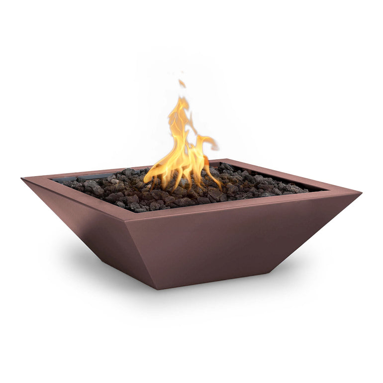 Maya 36" Square Metal Fire Bowl | The Outdoor Plus Fire Feature - Java
