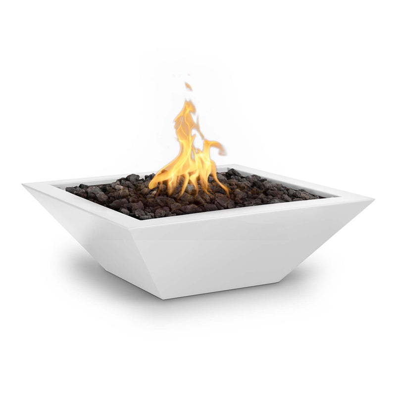 Maya 24" Square Metal Fire Bowl | The Outdoor Plus Fire Feature - White