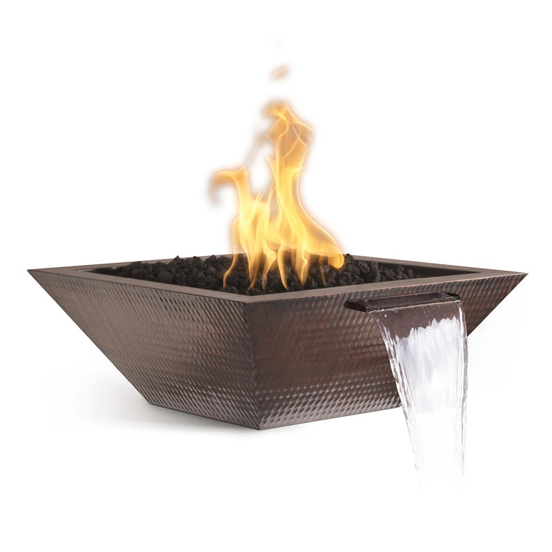 Maya Linear Fire and Water Bowl, Hammered Copper | The Outdoor Plus