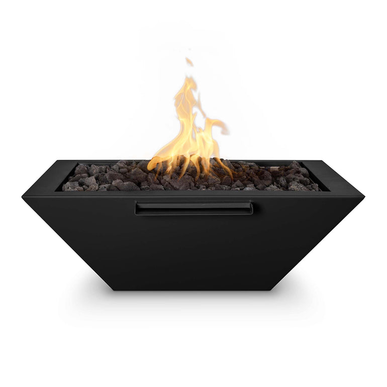 Maya 30" Square Fire and Water Bowl, Powder Coated Metal | The Outdoor Plus - Black 
