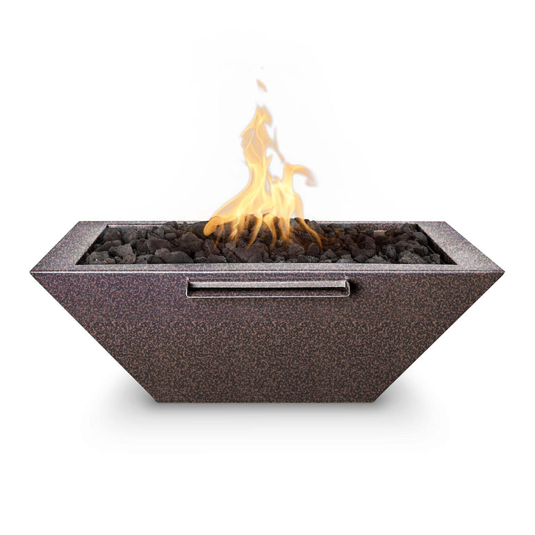 Maya 30" Square Fire and Water Bowl, Powder Coated Metal | The Outdoor Plus - Copper vein 