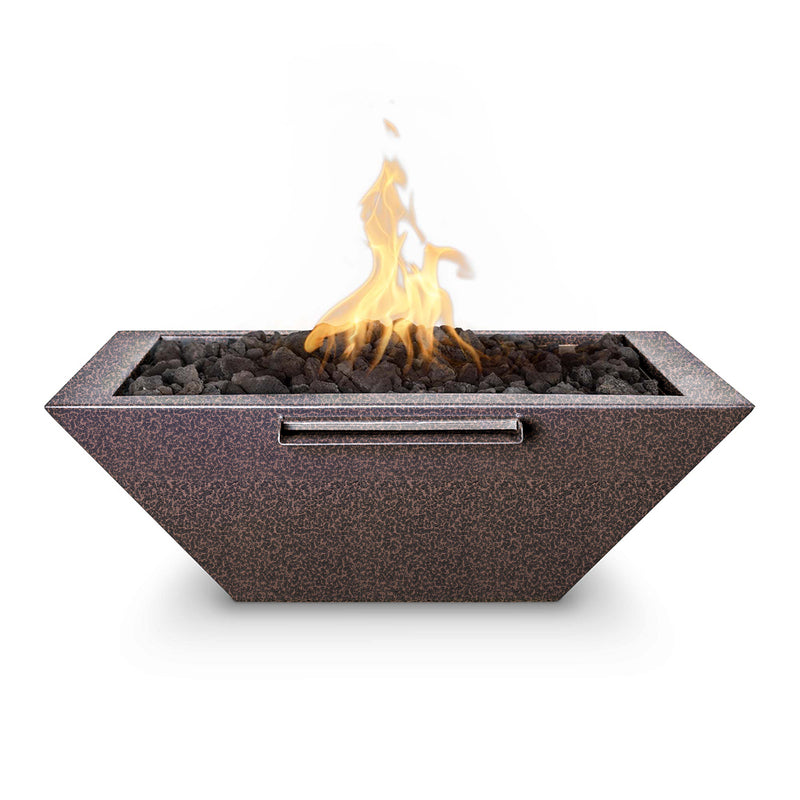 Maya 30" Square Fire and Water Bowl, Powder Coated Metal | The Outdoor Plus - Copper vein 