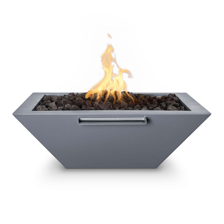 Maya 30" Square Fire and Water Bowl, Powder Coated Metal | The Outdoor Plus - Gray