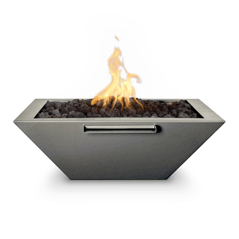 Maya 30" Square Fire and Water Bowl, Powder Coated Metal | The Outdoor Plus - Pewter