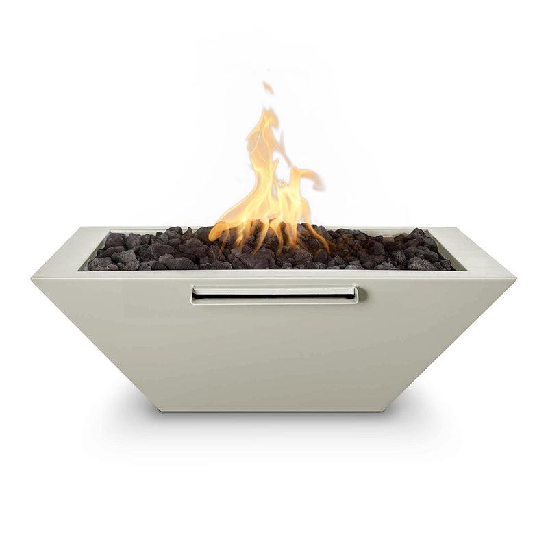 Maya 24" Fire and Water Bowl, Powder Coated Metal | The Outdoor Plus - White