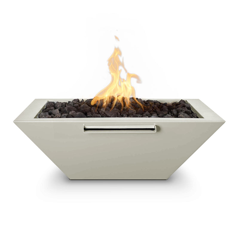 Maya 30" Square Fire and Water Bowl, Powder Coated Metal | The Outdoor Plus - White
