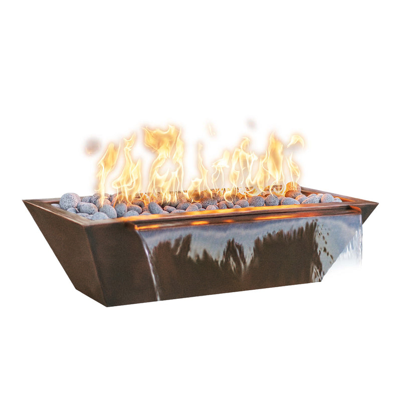 Maya 48" Linear Metal Fire and Water Bowl | The Outdoor Plus-Java