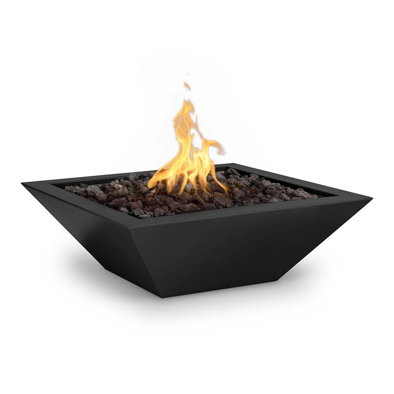 Maya 36" Square Metal Fire Bowl | The Outdoor Plus Fire Feature - Black 
