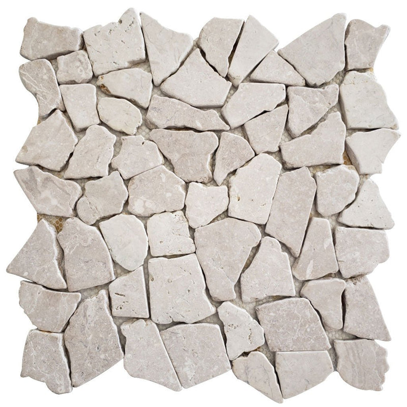 Flat Tan Rocks Tan Flat - Pebble Tile | Flat Stone Series | Natural Stone Mosaics ...