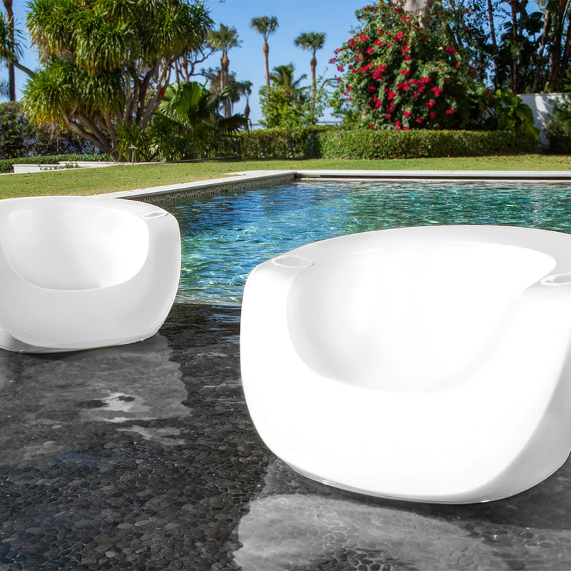 Moon Chair with White Cupholders | Luxury Pool Chair by Tenjam