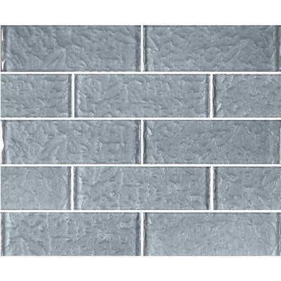 Gray 2" x 6" Glass Subway Tile | MS826K7 | Moonscape Series Pool Tile