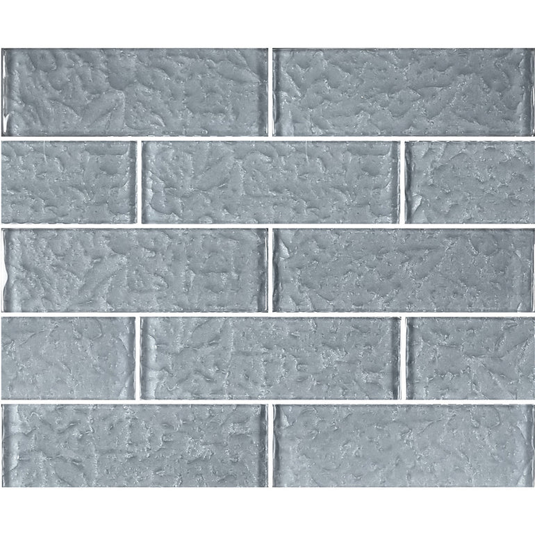 Gray 2" x 6" Glass Subway Tile | MS826K7 | Moonscape Series Pool Tile