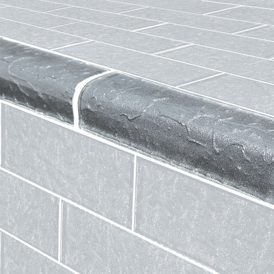 Gray Glass Trim Tile | TRIM-MS826K7 | Moonscape Series Pool Tile