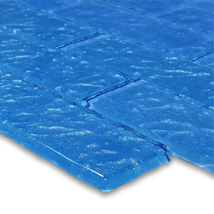 Blue 2" x 6" Glass Subway Tile | MS826B1 | Moonscape Series Pool Tile by Artistry in Mosaics