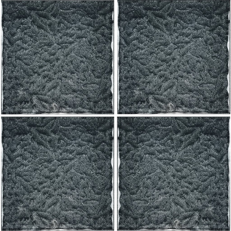 Artistry in Mosaics Moonscape Series Black 6" x 6" Glass Pool Tile | MS866K1 | AquaBlu Mosaics