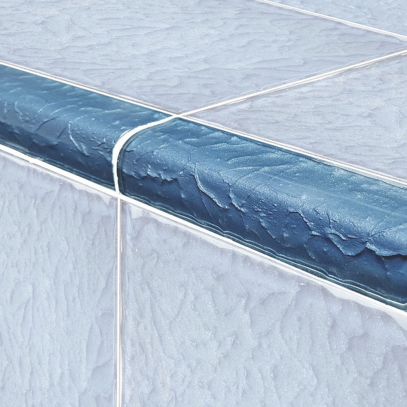 Steel Blue Glass Trim Tile | TRIM-MS826B2 | Moonscape Series Pool Tile