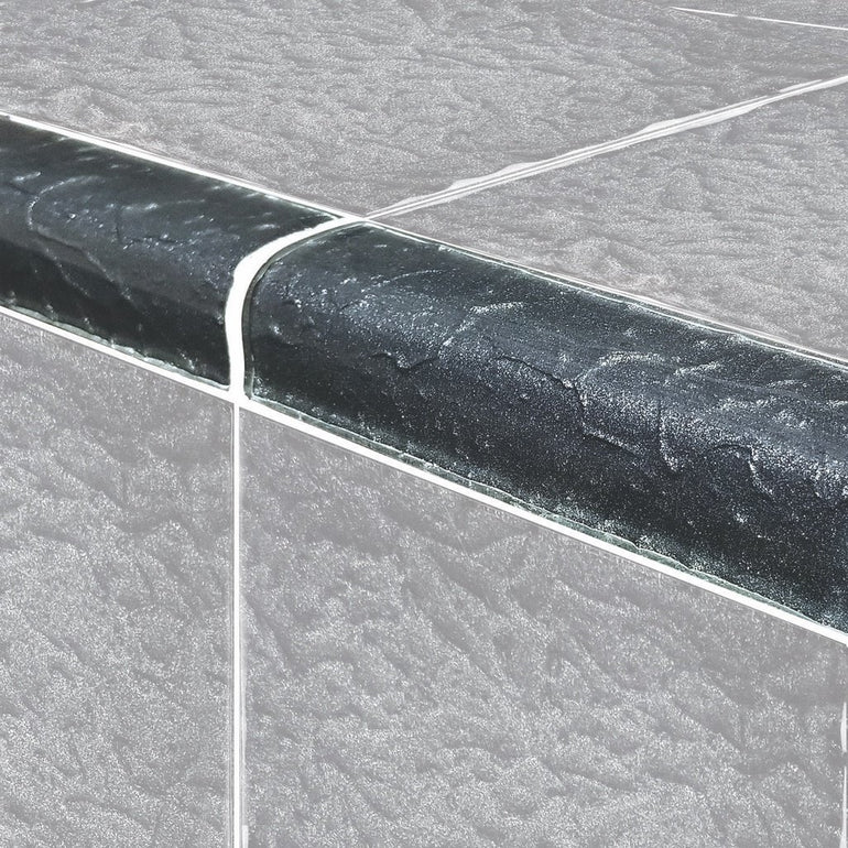 Black Glass Trim Tile | TRIM-MS826K1 | Moonscape Series Pool Tile