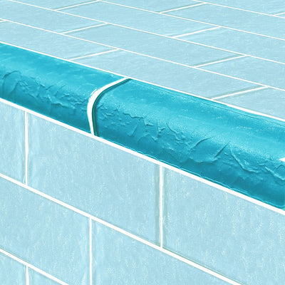 Turquoise Glass Trim Tile | TRIM-MS826T3 | Moonscape Series Pool Tile