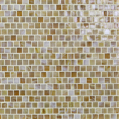 Caramel Iridescent, 5/8" x 5/8" Glass Mosaic Tile | Murrine Mosaics