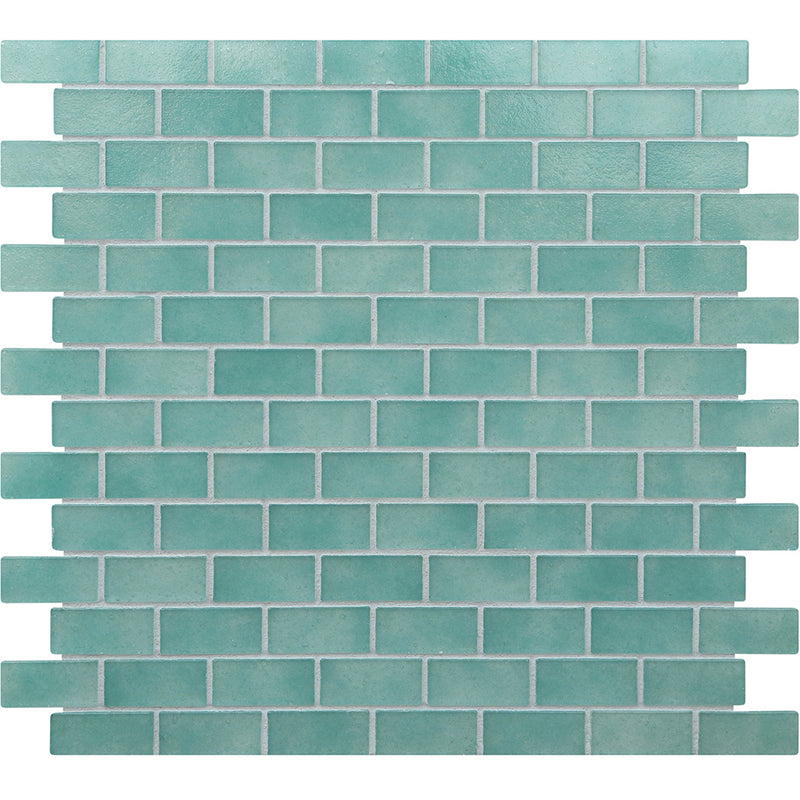 Aquamarine Natural, 3/4" x 1-5/8" Glass Pool Tile | Murrine Mosaics