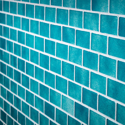 Turquoise Natural, 3/4" x 1-5/8" Glass Pool Tile | Murrine Mosaics