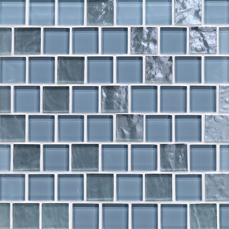 Morning Sky Mixed, 1-1/2" x 1-1/2" Glass Pool Tile | Murrine Mosaics