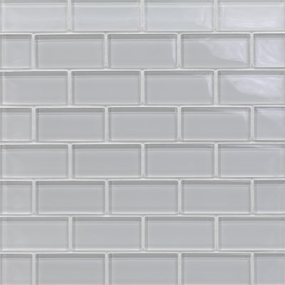 Mist Natural, 1-1/2" x 3" Glass Pool Tile | Murrine Mosaics