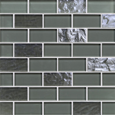 Spruce Mixed, 1-1/2" x 3" Glass Pool Tile | Murrine Mosaics