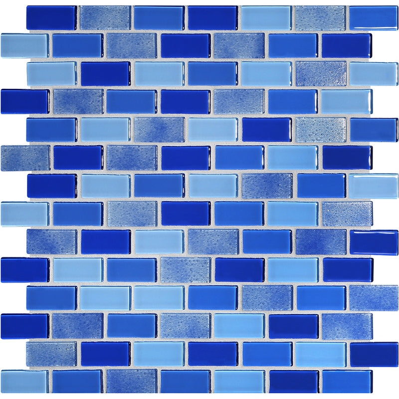 Cornflower Natural, 3/4" x 1-5/8" Glass Pool Tile | Murrine Mosaics