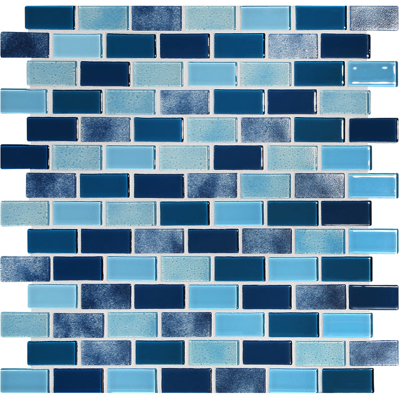 Ultramarine Natural, 3/4" x 1-5/8" Glass Pool Tile | Murrine Mosaics