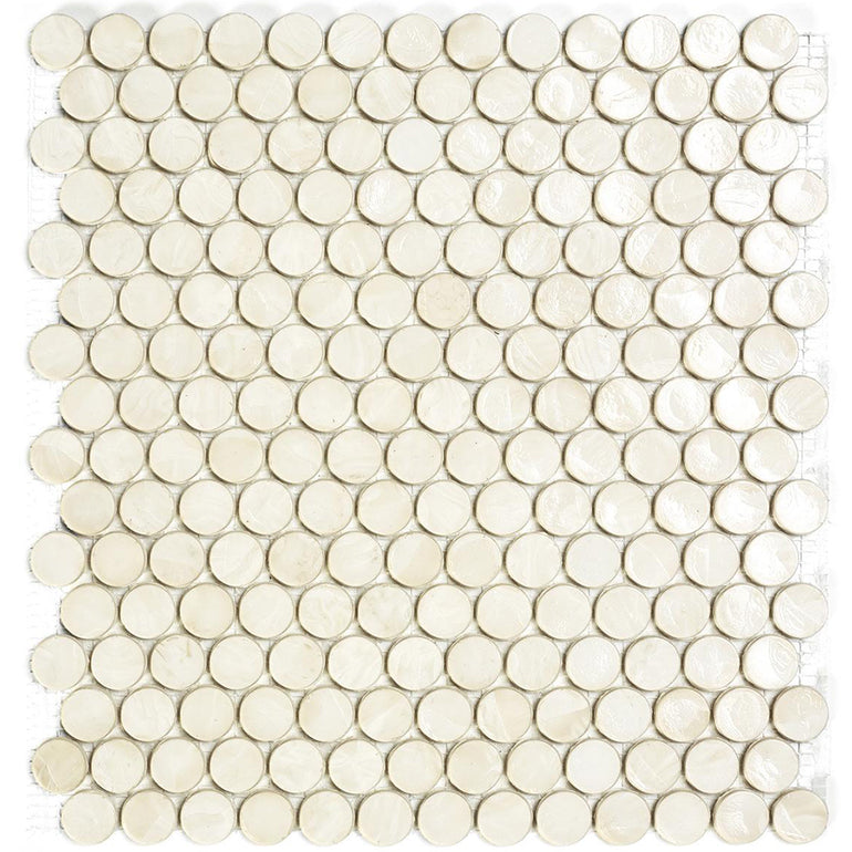 Chestnut 1 Barrels, 6/8" Glass Penny Round Tile by SICIS