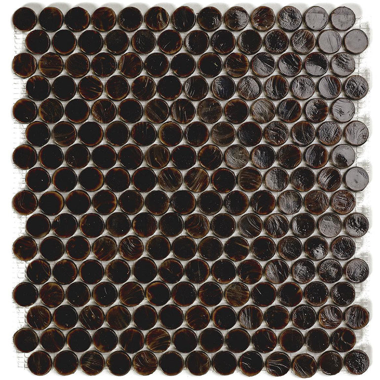 Chestnut 4 Barrels, 6/8" Glass Penny Round Mosaic by SICIS