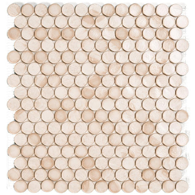 Coral 1 Barrels, 6/8" Glass Penny Round Mosaic by SICIS