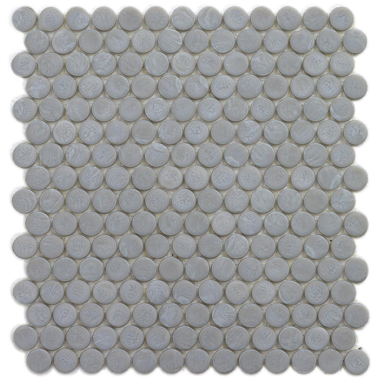 Slate Barrels, 6/8" Glass Penny Round Mosaic | Pool Tile by SICIS